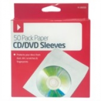 CD/DVD Paper Protective Sleeves - 50 Pack